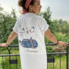 T-shirt biały oversize Summer Life - Thumbnail Image 1