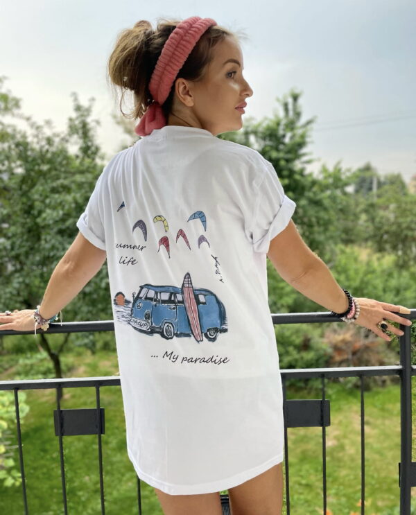 T-shirt biaÅ‚y oversize Summer Life